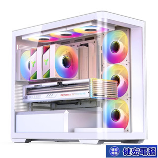 JONSBO 喬思伯 D300 白 全景玻璃機殼 M-ATX/Type-C/曲面環景玻璃