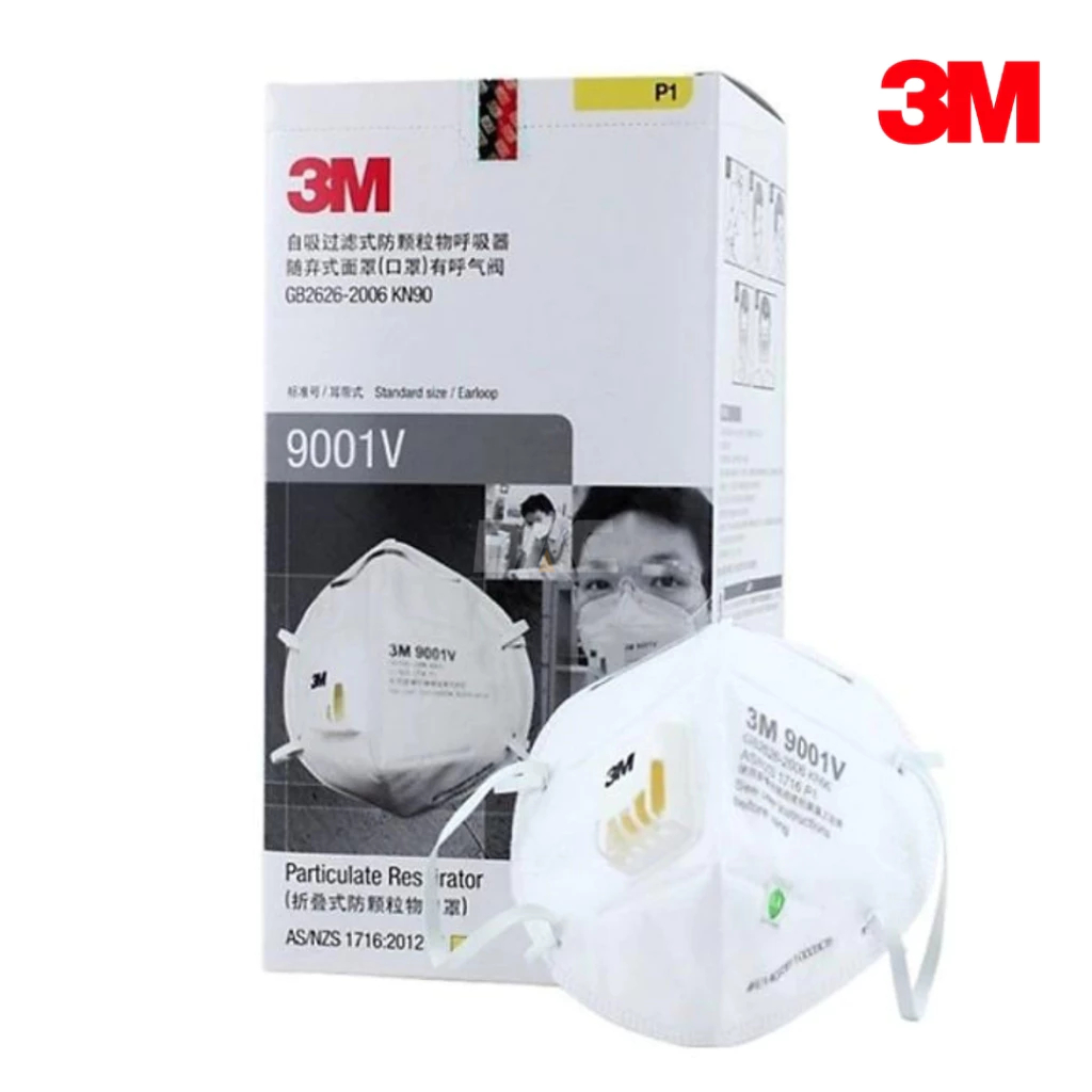 3M P1/KN90 拋棄式防顆粒物口罩 9001(50 個/盒)/9001V(25個/盒)【傑群工業補給站】