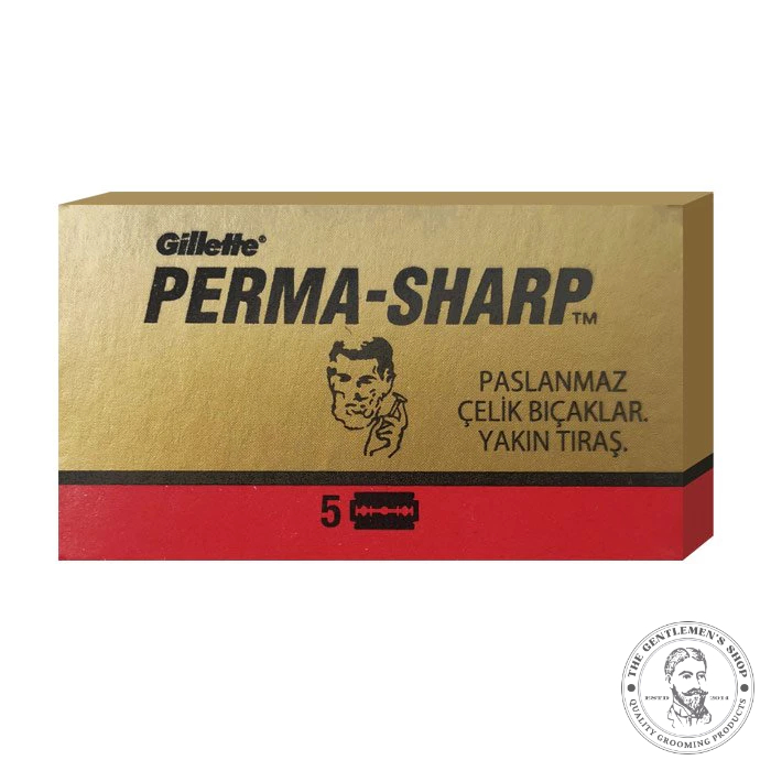 [現貨] 義大利進口 Perma-Sharp "Gillette" 雙刃刀片 鐵氟龍塗層鋼刀片 1盒5片