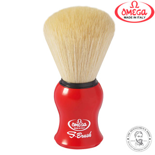 [現貨] 義大利製 Omega S-Brush S10065 合成纖維 刮鬍刷 紅色 ABS 塑料手柄