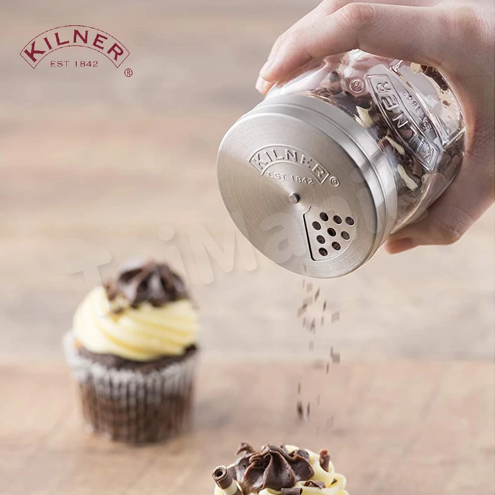 KILNER 英國品牌旋轉金屬蓋玻璃調味罐250ml