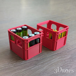 【3Drops】電池收納盒 啤酒筐造型 可堆疊 電池 啤酒箱 居家裝飾擺件 3D列印