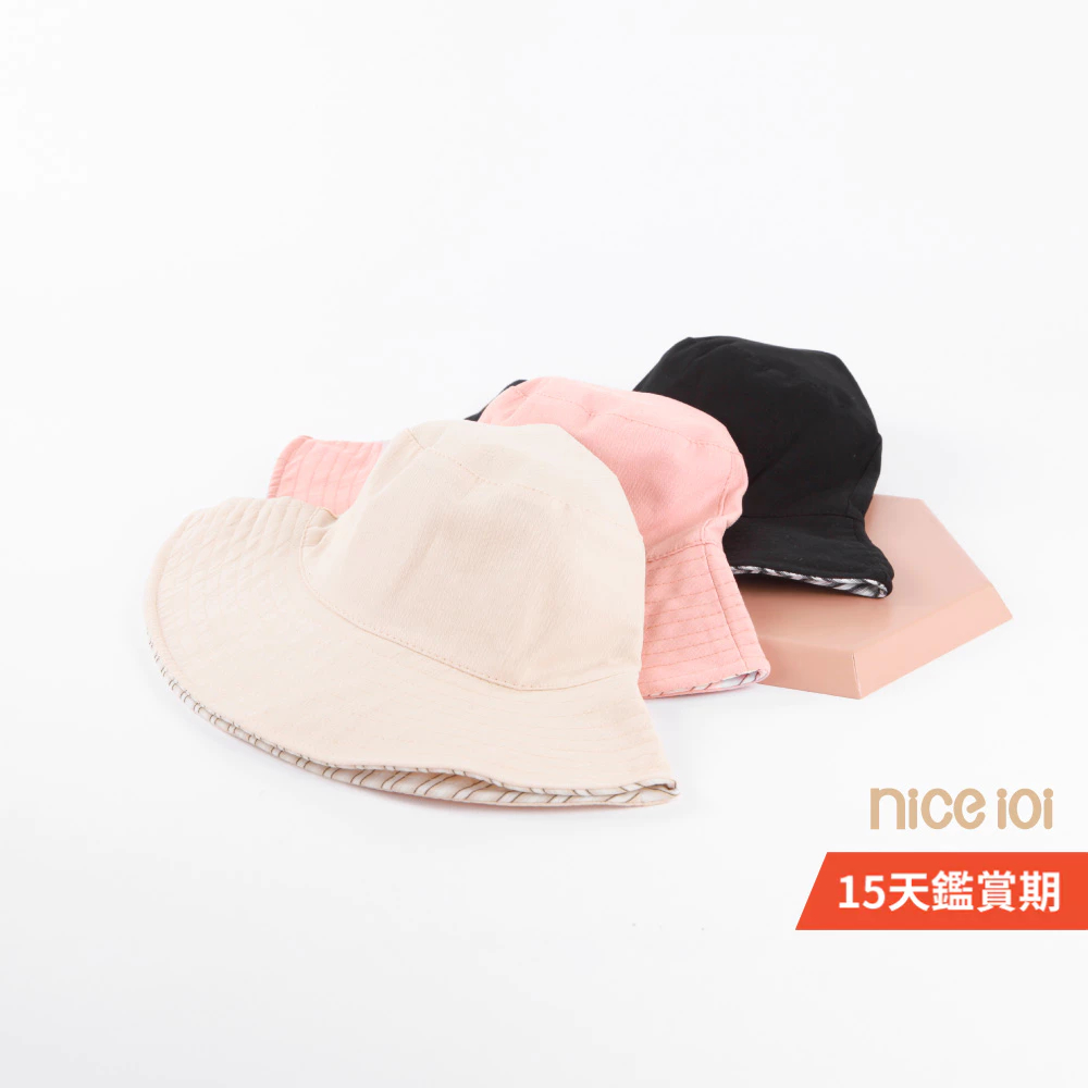 niceioi 百搭格紋雙面漁夫帽 (共3色) 女裝