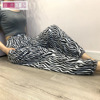 【臺灣 出貨】棉綢長褲女夏季韓版寬鬆百搭潮流休閒褲闊腿睡褲燈籠褲冰絲棉褲子 運動褲 休閒褲 修身褲 登山褲 跑步褲 長褲