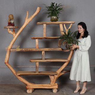 原生態傢俱 樟木博古架 實木置物架 樟木茶葉展示架子 客廳玄關櫃 民宿 復古花架 藝