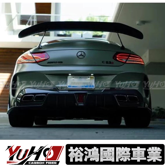 【全台可安裝】適用於W205賓士Benz C級 C200 C260 C43 C63 COUPE改裝碳纖維IMP大尾翼