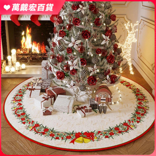 聖誕裝飾 聖誕地毯 平安夜地墊 聖誕裝飾 地毯臥室 圣誕節禮物圣誕樹裙裝飾品地毯圓形樹底座圍裙地墊雪尼爾裝扮墊子