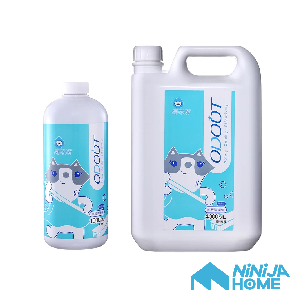 【NiNiJA (貓)】臭味滾 貓用地板清潔劑1000ML/4000ML  寵物友善居家地板清潔除臭補充瓶 貓