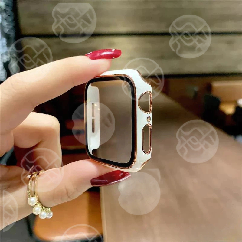 電鍍雙色 殼膜一體 適用於 Apple Watch 9 8 7 6 9代 49mm 45mm 蘋果手錶保護殼 全包錶殼