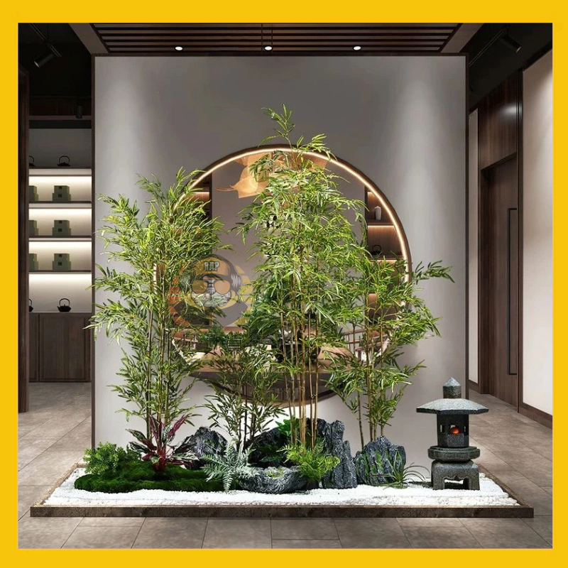 🔥限時狂銷🔥仿真竹子 裝飾 仿真 綠植物 中式造景 客廳庭院 室內觀賞 竹子 隔斷玄關