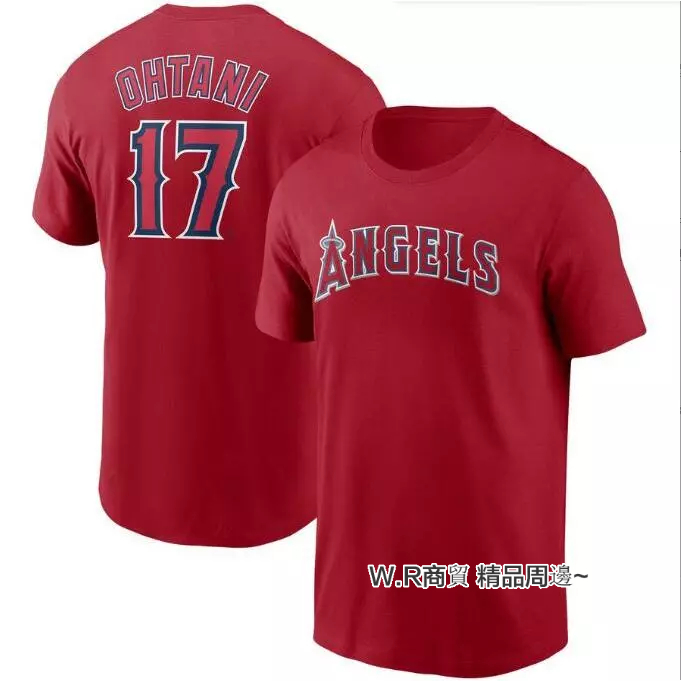 熱銷 新款外貿大谷翔平17號T恤 跨境戶外棒球運動寬松速幹短袖T恤 MLB天使隊 運動T恤