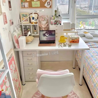 Ouniu丨 ikea ins風 宜家同款白色電腦桌 桌子 電腦桌 書桌 簡約書桌 租房 家用桌 可客製