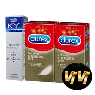 Durex杜蕾斯 超薄裝 保險套 24入裝+Durex杜蕾斯 KY潤滑劑 100g 情趣用品