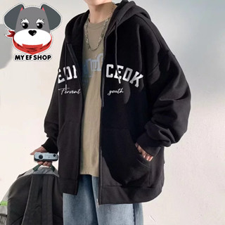 My EF★買衣服-連帽外套 美式英文字印刷潮牌休閒夾克 長袖外套 男生衣服 外套男 大尺碼5XL【NL683222】