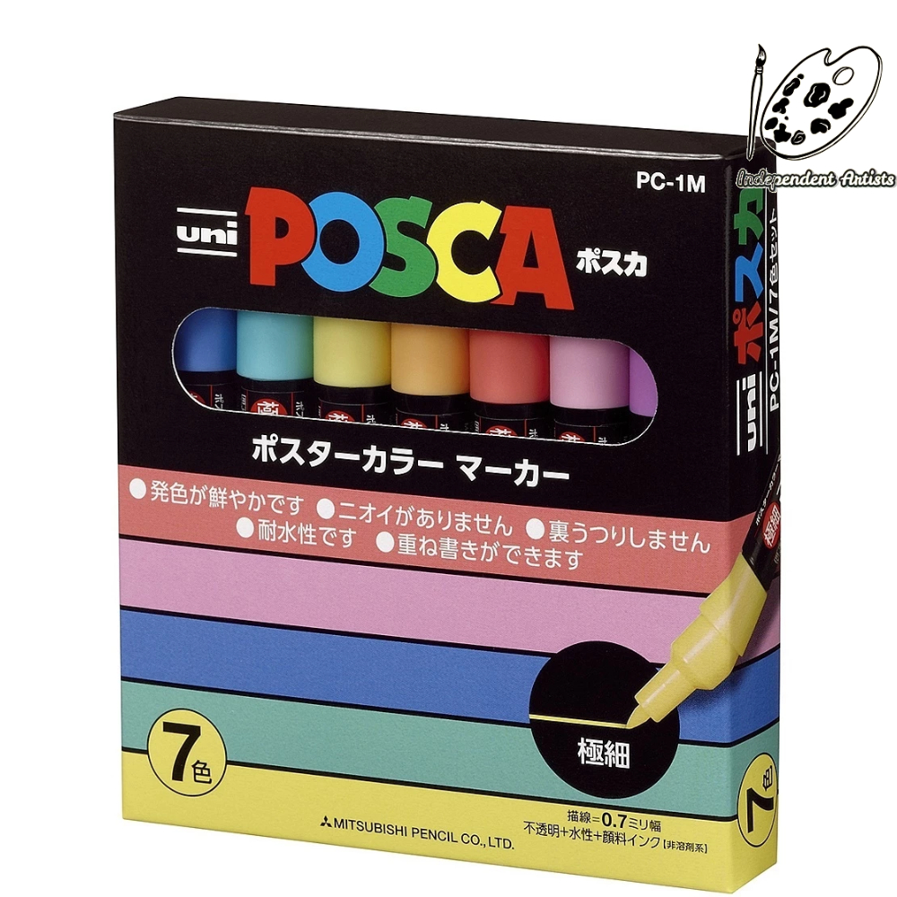 日本三菱UNI-ball POSCA 水性麥克筆 極細丸芯 / PC1M7C 粉色 7色