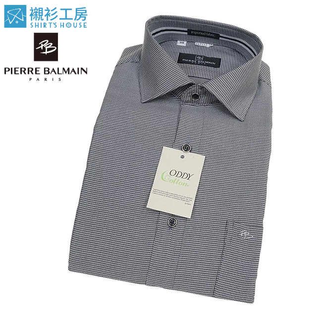 皮爾帕門pb黑灰白三色小點滿版、精梳全棉、紳仕都會品味、合身長袖襯衫67112-10-襯衫工房