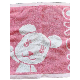 全新 桃紅棉質方形毛巾 運動巾 外出巾 擦手巾
