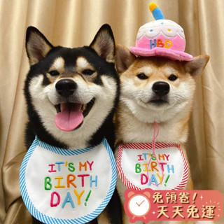 【汪喵森活】 生日 口水巾 生日帽 派對帽 寵物圍兜 生日快樂 生日派對 生日配件 生日圍兜 派對 貓咪領巾 寵物口水巾