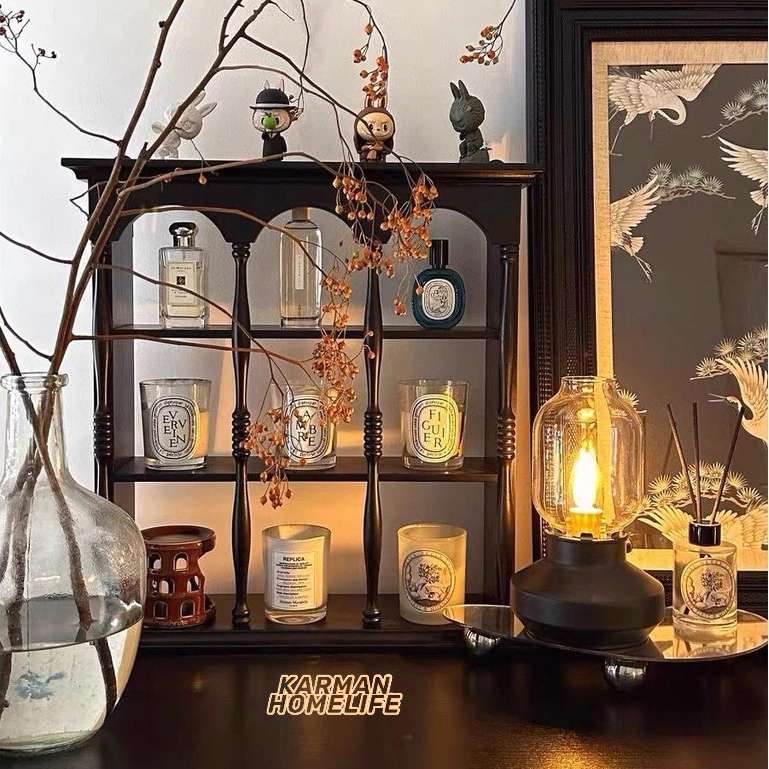 『 卡門 · KM 』法式復古實木杯架復古壁掛牆上咖啡杯置物架裝飾板香水展示收納櫃