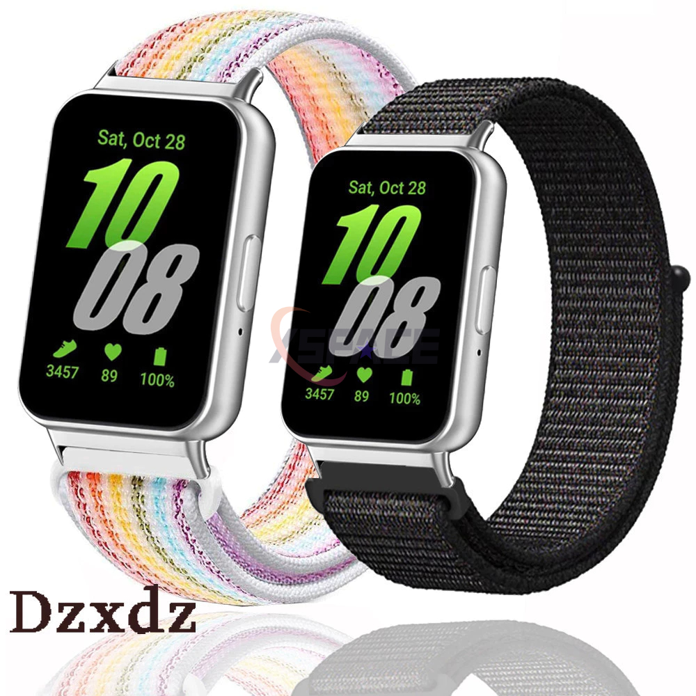 SAMSUNG 適用於 三星 Galaxy Fit 3 Fit3 尼龍環 錶帶 智能手錶錶帶 女士男士手鍊腕帶