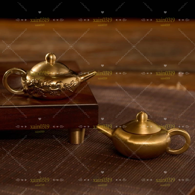 🙏🏻鎮瀾宮過爐開光🔥把把壺黃銅龍鳳壺中式進寶壺山水壺工藝品擺件純黃銅茶壺