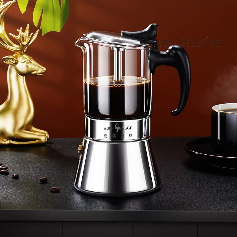 🔥損壞包賠 免運🔥 透明可視化 義式摩卡咖啡壺 不鏽鋼摩卡壺 摩卡咖啡壺 義式濃縮咖啡 經典摩卡壺 蒸氣沖煮式咖啡壺