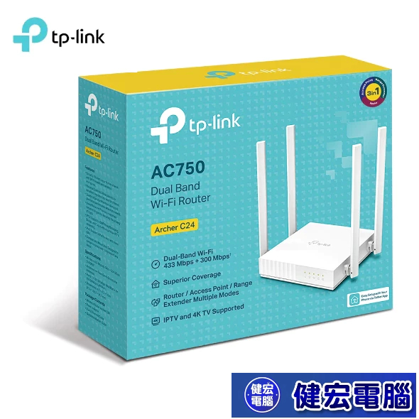 TP-Link Archer C24 AC750 無線網路雙頻WiFi路由器（Wi-Fi分享器）