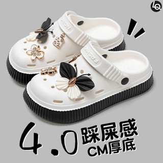✨【LQLQ】厚底洞洞鞋女 夏季 外穿戶外洞洞鞋 旅行防滑涼鞋 可愛 踩屎感拖鞋 兩穿涼拖鞋女士