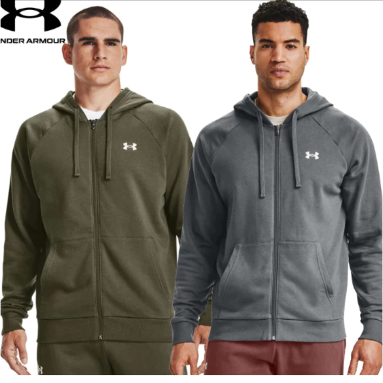 【UNDER ARMOUR】UA男 Rival Cotton連帽外套(歐美版型)-優惠商品