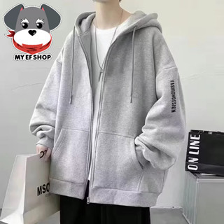 最後出清▼My EF★買衣服-連帽外套 韓版英文簡約寬鬆長袖夾克 男生衣服 外套男 大尺碼5XL【NL683174】