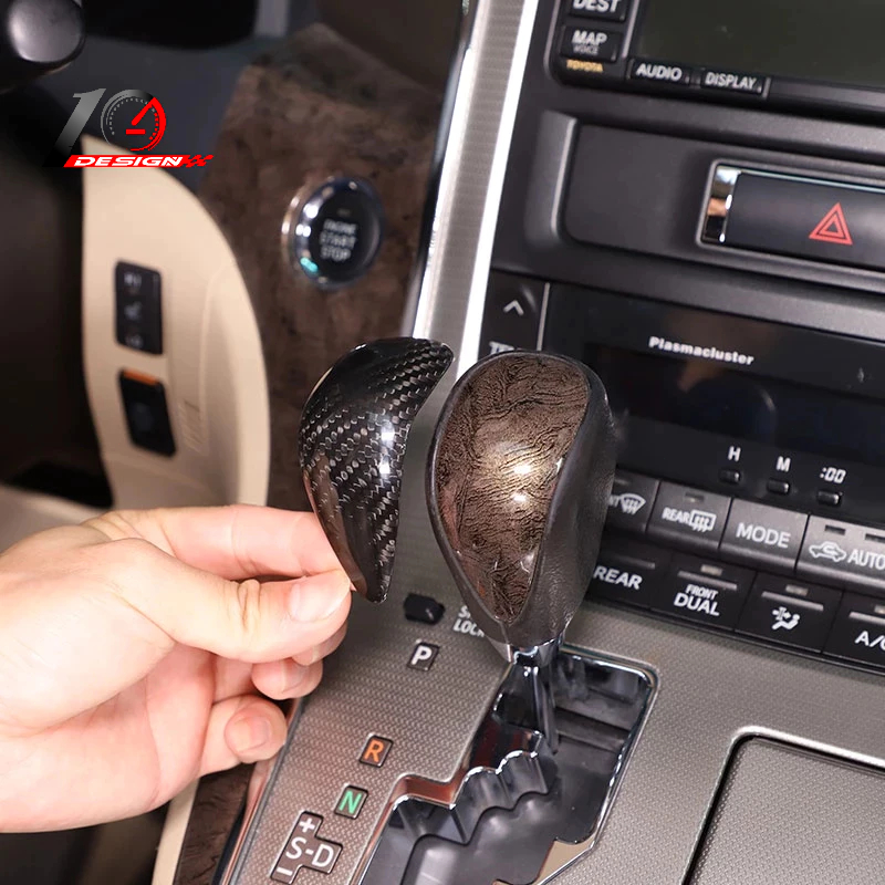 適用於Toyota 豐田 阿爾法 Alphard 2011-2014 真正碳纖維 汽車換擋頭蓋蓋裝飾貼