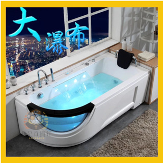 🔥熱銷🔥沖浪按摩家用成人小戶型獨立式亞克力浴缸盆恒溫加熱1.4米-1.8米