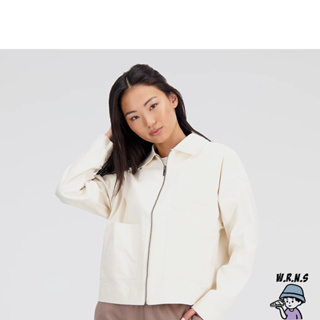 【Rennes 】New Balance 女裝 外套 刺繡 棉 米白 AWJ33550GIE