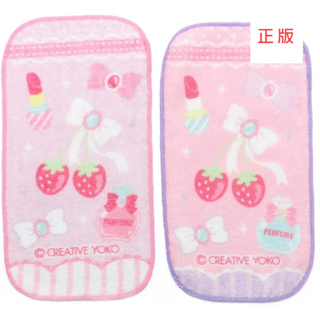 日本Mother Garden-口袋巾2入 化妝品花紋 草莓款 口水巾 手帕
