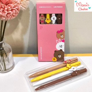 現貨🐰 KACO 正版授權 Line Friends 熊大 兔兔 莎莉 熊美 造型筆夾 0.5mm 中性筆 四入盒裝組