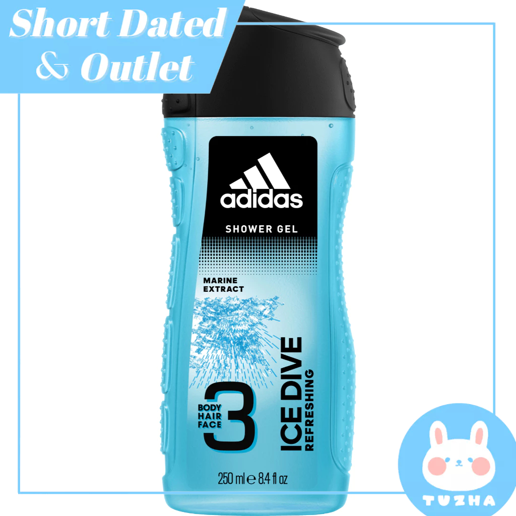 福利品【adidas 愛迪達】三效潔顏洗髮沐浴乳-品味透涼(250ml)【兔雜tuzha】
