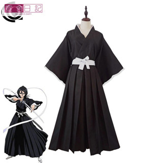 萬聖節服裝 死神/Bleach cos 死神朽木露琪亞COS服 日本和服 cosplay動漫服裝 錶演服 角色扮演 和服
