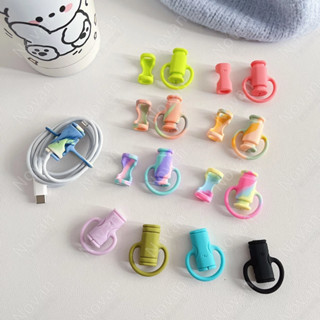 🌈日韓 線套 充電線保護套 二合一 咬線器 收納 防折斷 適用 iPhone 三星 小米 數據線 充電線 傳輸線 繞線套