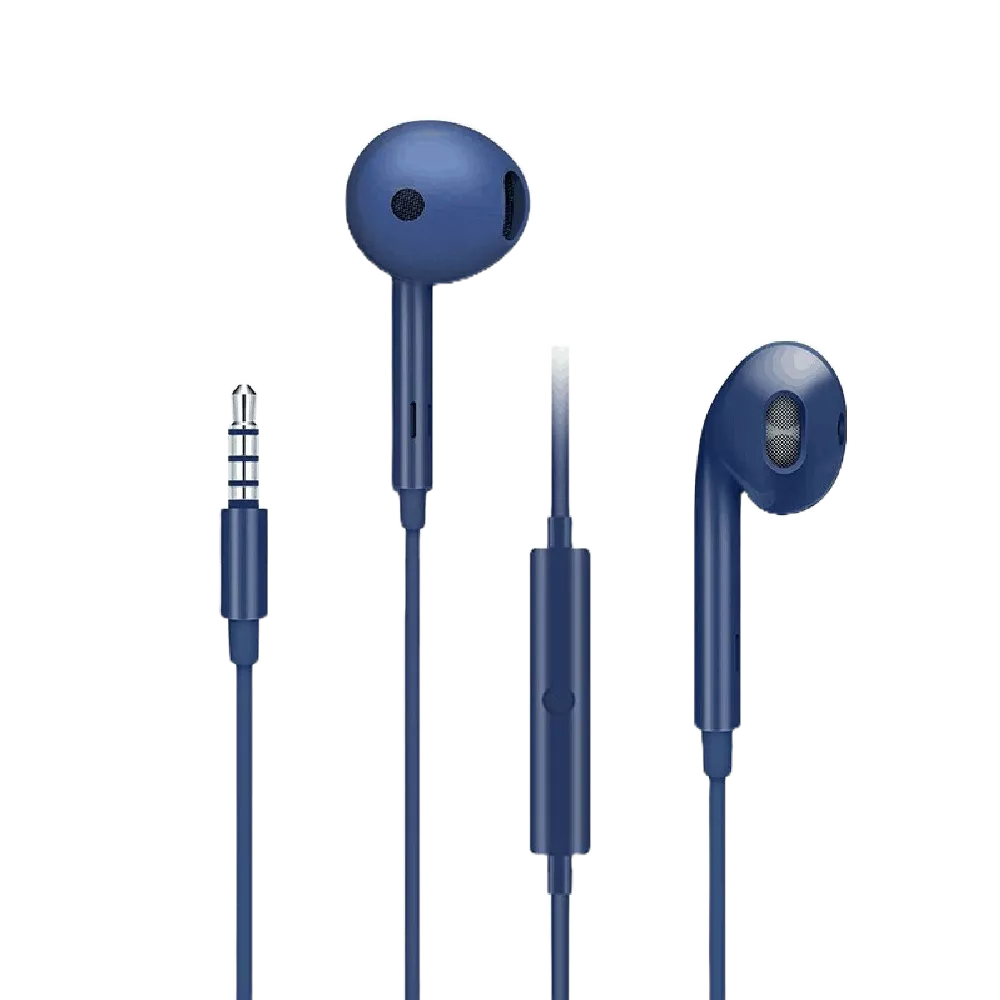 OPPO 原廠 MH135 高品質半入耳式有線耳機 3.5mm - 藏藍 (盒裝)