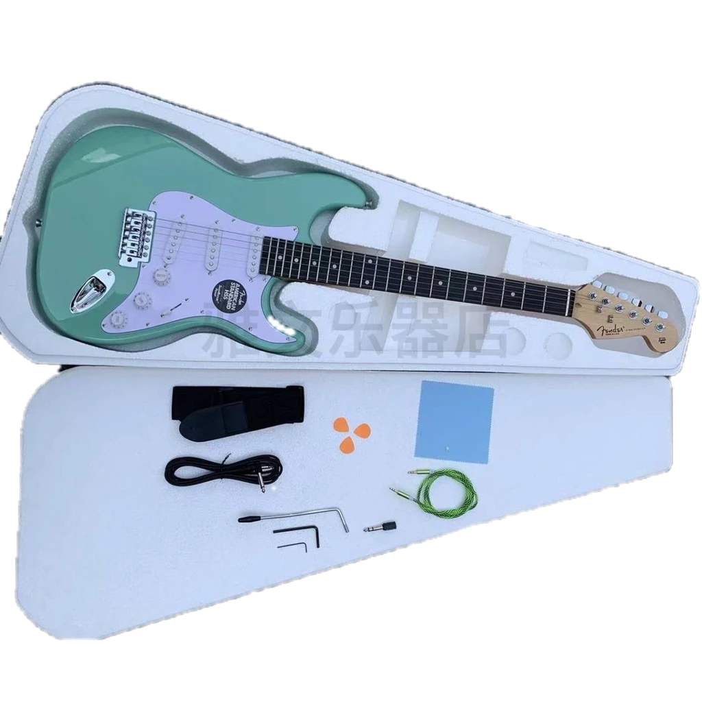 吉他 樂器 fender 芬德 芬達 電吉他 沖浪綠色電吉他 初學者入門大禮包禮物全套 入門電吉他 電吉它