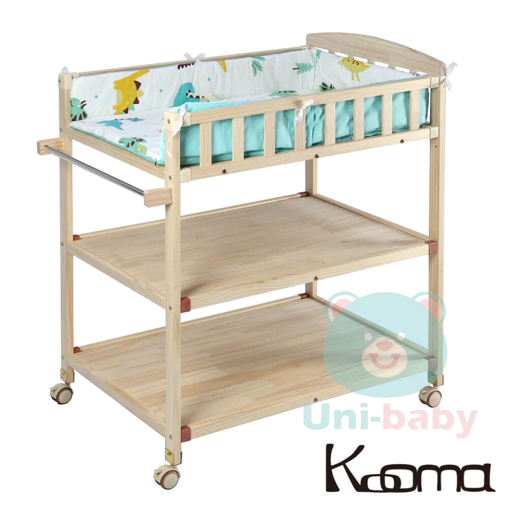 Kooma 嬰兒實木尿布台置物架(附棉墊、桿子) -兩款可選 板橋【uni-baby】