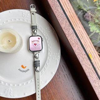 好酷的金屬桃心iWatch真皮錶帶適用於蘋果手表Apple Watch 9/8/7/6全系列女士錶帶49mm 44mm