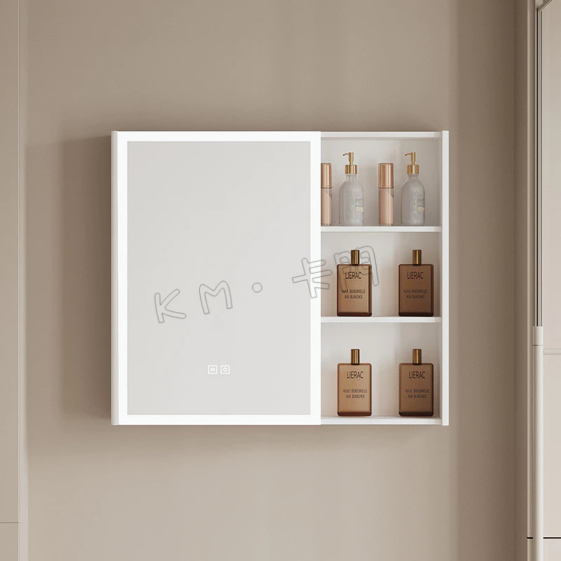 『 卡門 · KM 』不銹鋼智能浴室鏡櫃掛牆式衛生間收納櫃帶美妝架梳妝鏡子帶燈單獨