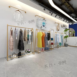 『 卡 門 』落地衣架 衣帽間 掛衣架 金色衣架服裝店專用展示架落地式鐵藝貨架女裝掛衣桿陳列架子