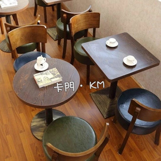 『 卡 門 』咖啡廳奶茶店桌椅休閑組合餐飲店咖啡館復古小吃店快餐漢堡桌椅