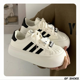 【GF SHOES】免運🔥 爆火麵包鞋 厚底鞋女 休閒鞋 板鞋 運動鞋 女鞋 貝殼頭小白鞋厚底麵包休閑百搭ins小眾爆