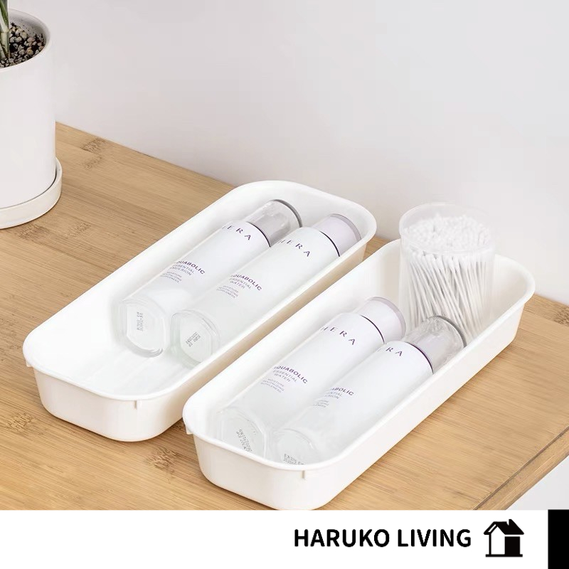整理收納盒 抽屜盒 長型收納盒 餐具收納盒 日本製 浴室收納盤 白色收納盤
