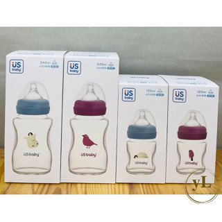 US baby 優生 真母感玻璃奶瓶 寬口徑 240ml 120ml 皇家企鵝 臺灣朱雀 耐高溫600℃