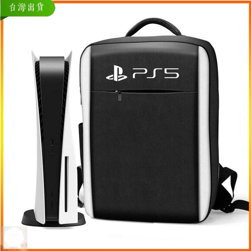 PS5黑白揹包牛津布 PS5遊戲機收納包 PS5主機後揹包手提包 PS5主機收納配件包 年華