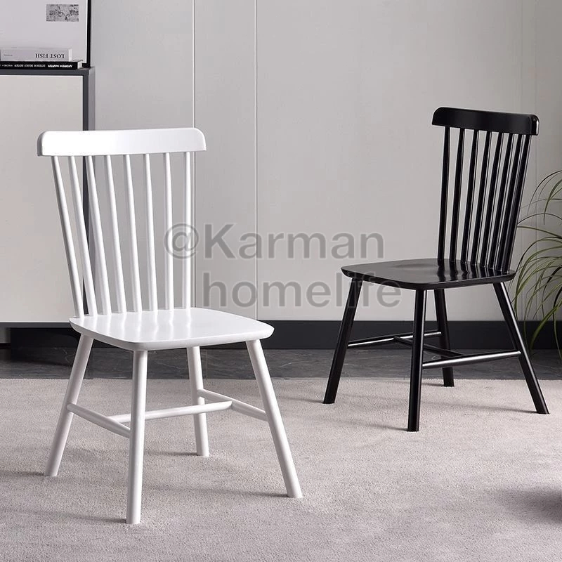 『 卡門 · KM 』免運 l 北歐溫莎椅實木靠背椅子現代簡約傢用餐椅化妝凳子實木椅餐椅傢用
